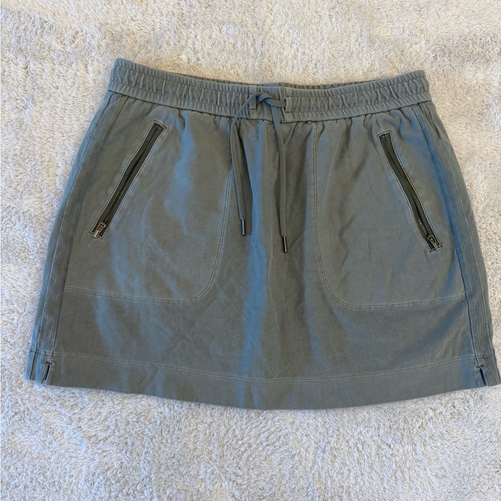 Athleta Olive Green Mini Skirt with Zip Pockets